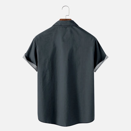 Men'S Summer Trendy Hawaiian Style Short Sleeve Casual Shirts Mens T-Shirts Shirts for Men Fashion Mens T Shirts Casual Navy,S
