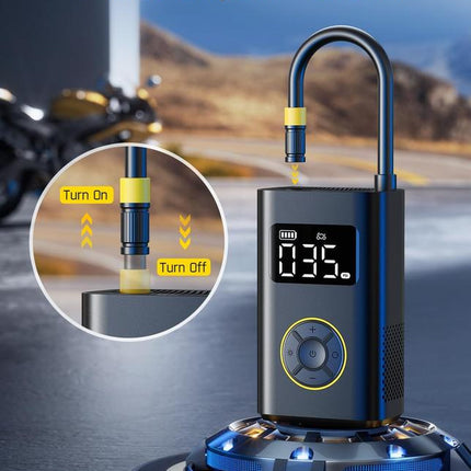 Portable Tire Inflator: Smart ON/OFF Hose Design
