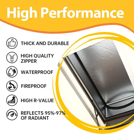 Attic Stairs Insulation Cover 25"X54"X11", Attic Door Insulation Cover, R-Value 15.5 Attic Hatch Insulation, Class a Fireproof Attic Tent Ladder Insulation Cover Kit