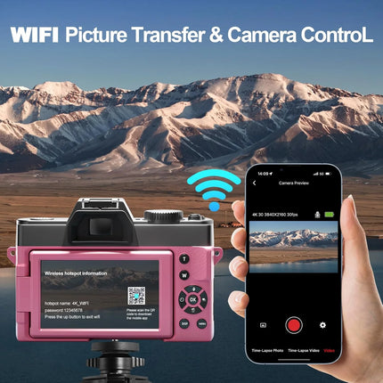 4K Digital Cameras for Photography,48 MP Autofocus Vlogging Camera with 52Mm Wide Angle & Macro Lens