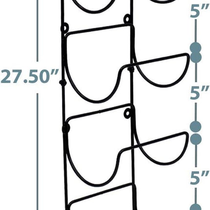 Towel Rack Wall Mount – 6 Compartments of Black Metal Bathroom Towel Holder Set - Bathroom Organizer, for Gym Spa, Camper, Rv, Back of Door, Cabinet - Wine Rack Wall Mounted for Kitchen, Bar