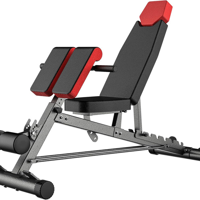Multi-Functional FID Weight Bench for Full All-In-One Body Workout – Hyper Back Extension, Roman Chair, Adjustable Ab Sit up Bench, Incline Decline Bench, Flat Bench