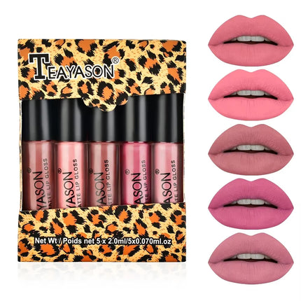 5Pcs/Set Waterproof Lipstick Sexy Halloween Lip Stick Matte Velvet Lipsticks Lips Makeup Cosmetics Labiales Matte