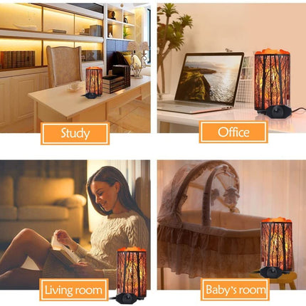 Salt Lamps, Natural Himalayan Salt Lamp, Forest Salt Lamp with Dimmer Switch, Salt Crystal Night Lights, Retro Metal Basket Decor Desk Lamp with Extra 25W Lamp Bulbs