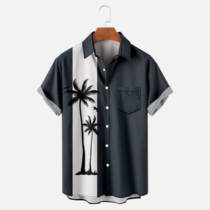Men'S Summer Trendy Hawaiian Style Short Sleeve Casual Shirts Mens T-Shirts Shirts for Men Fashion Mens T Shirts Casual Navy,S