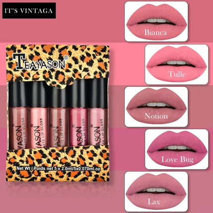 5Pcs/Set Waterproof Lipstick Sexy Halloween Lip Stick Matte Velvet Lipsticks Lips Makeup Cosmetics Labiales Matte
